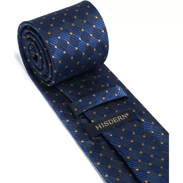 HISDERN Ties for Men Plaid Checkered Tie with Pocket Square Woven Business Formal Necktie Handkerchief Set Wedding Party