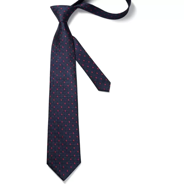 HISDERN Ties for Men Plaid Checkered Tie with Pocket Square Woven Business Formal Necktie Handkerchief Set Wedding Party