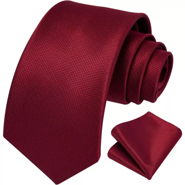 HISDERN Ties for Men Plaid Checkered Tie with Pocket Square Woven Business Formal Necktie Handkerchief Set Wedding Party