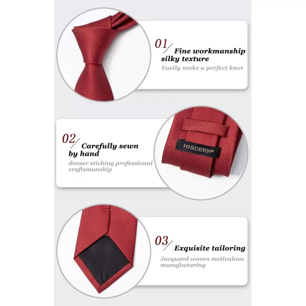 HISDERN Ties for Men Polka Dot Tie Handkerchief Set Classic Woven Silk Business Solid Mens Ties Necktie Wedding Party