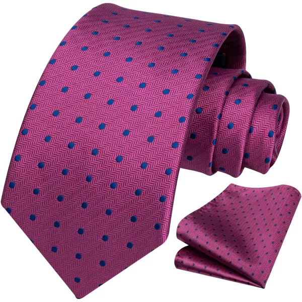 HISDERN Ties for Men Polka Dot Tie Handkerchief Set Classic Woven Silk Business Solid Mens Ties Necktie Wedding Party