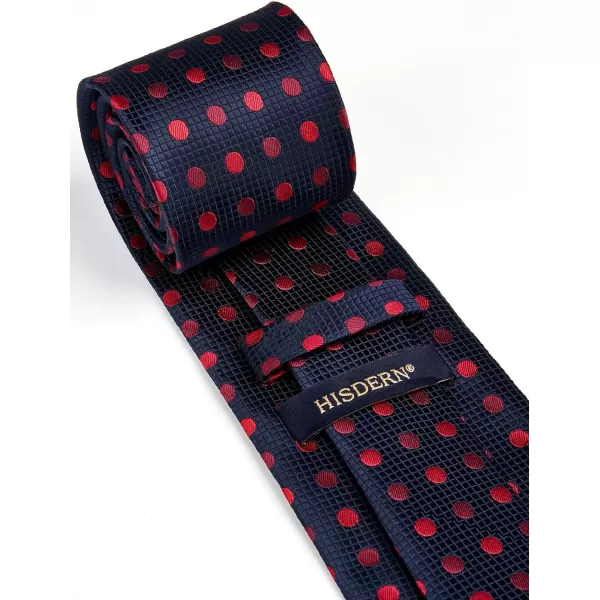 HISDERN Ties for Men Polka Dot Tie Handkerchief Set Classic Woven Silk Business Solid Mens Ties Necktie Wedding Party