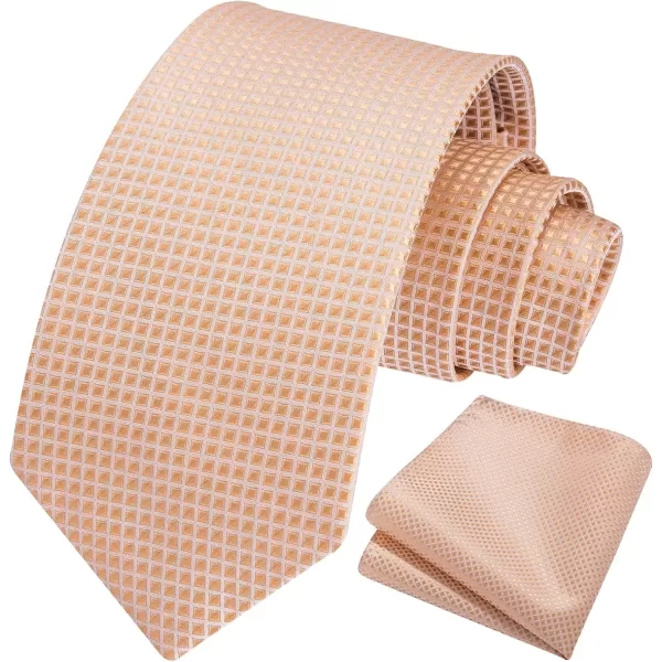 HISDERN Ties for Men Polka Dot Tie Handkerchief Set Classic Woven Silk Business Solid Mens Ties Necktie Wedding Party