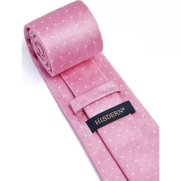 HISDERN Ties for Men Polka Dot Tie Handkerchief Set Classic Woven Silk Business Solid Mens Ties Necktie Wedding Party