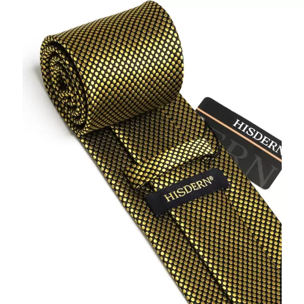 HISDERN Ties for Men Polka Dot Tie Handkerchief Set Classic Woven Silk Business Solid Mens Ties Necktie Wedding Party
