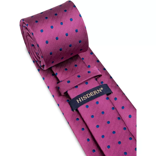 HISDERN Ties for Men Polka Dot Tie Handkerchief Set Classic Woven Silk Business Solid Mens Ties Necktie Wedding Party