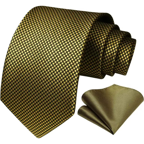 HISDERN Ties for Men Polka Dot Tie Handkerchief Set Classic Woven Silk Business Solid Mens Ties Necktie Wedding Party