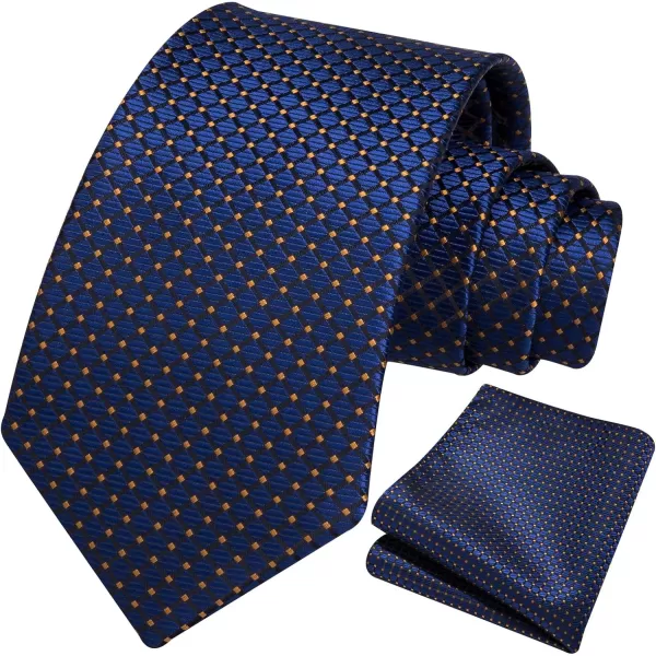 HISDERN Ties for Men Polka Dot Tie Handkerchief Set Classic Woven Silk Business Solid Mens Ties Necktie Wedding Party