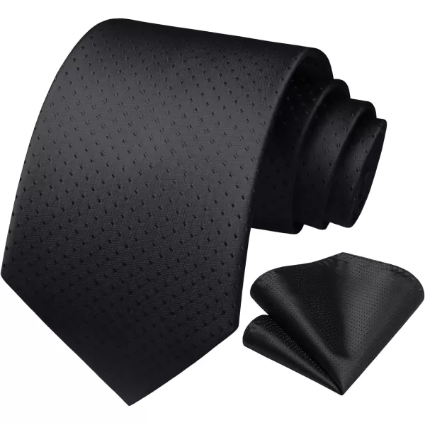 HISDERN Ties for Men Polka Dot Tie Handkerchief Set Classic Woven Silk Business Solid Mens Ties Necktie Wedding Party