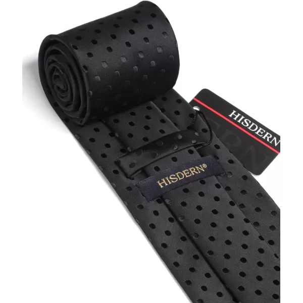 HISDERN Ties for Men Polka Dot Tie Handkerchief Set Classic Woven Silk Business Solid Mens Ties Necktie Wedding Party