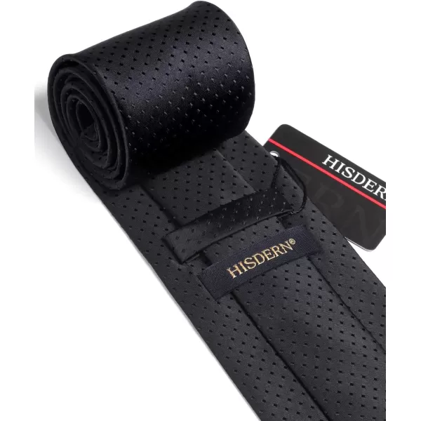 HISDERN Ties for Men Polka Dot Tie Handkerchief Set Classic Woven Silk Business Solid Mens Ties Necktie Wedding Party