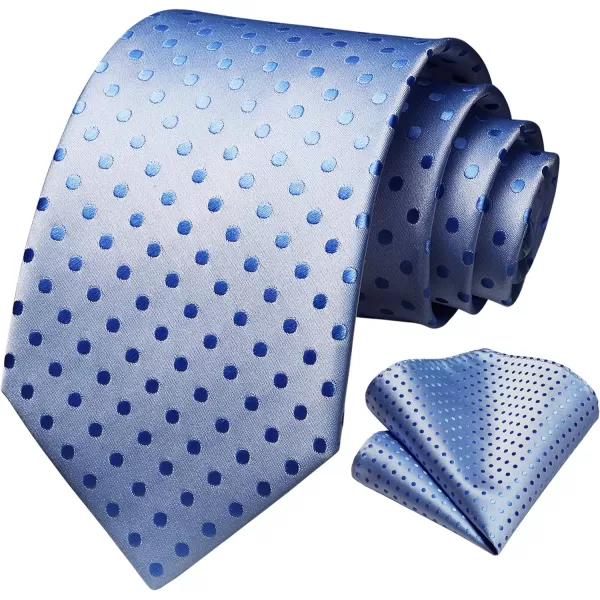 HISDERN Ties for Men Polka Dot Tie Handkerchief Set Classic Woven Silk Business Solid Mens Ties Necktie Wedding Party