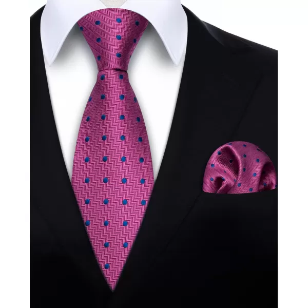 HISDERN Ties for Men Polka Dot Tie Handkerchief Set Classic Woven Silk Business Solid Mens Ties Necktie Wedding Party