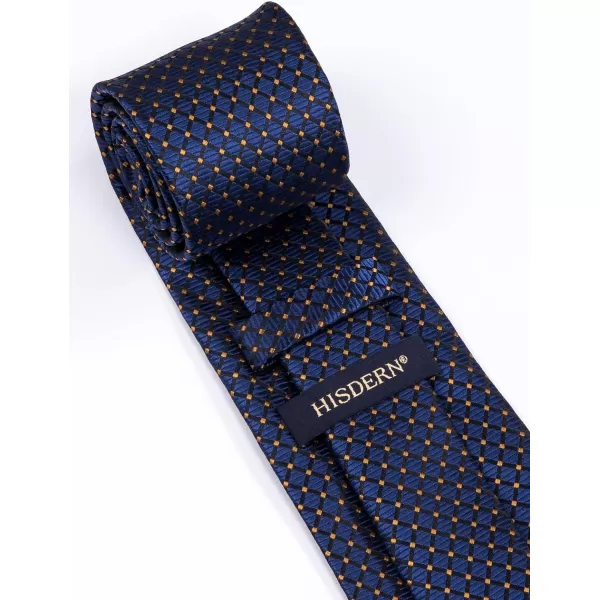 HISDERN Ties for Men Polka Dot Tie Handkerchief Set Classic Woven Silk Business Solid Mens Ties Necktie Wedding Party