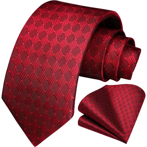 HISDERN Ties for Men Polka Dot Tie Handkerchief Set Classic Woven Silk Business Solid Mens Ties Necktie Wedding Party