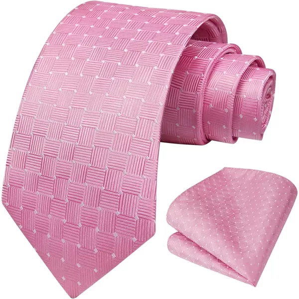 HISDERN Ties for Men Polka Dot Tie Handkerchief Set Classic Woven Silk Business Solid Mens Ties Necktie Wedding Party