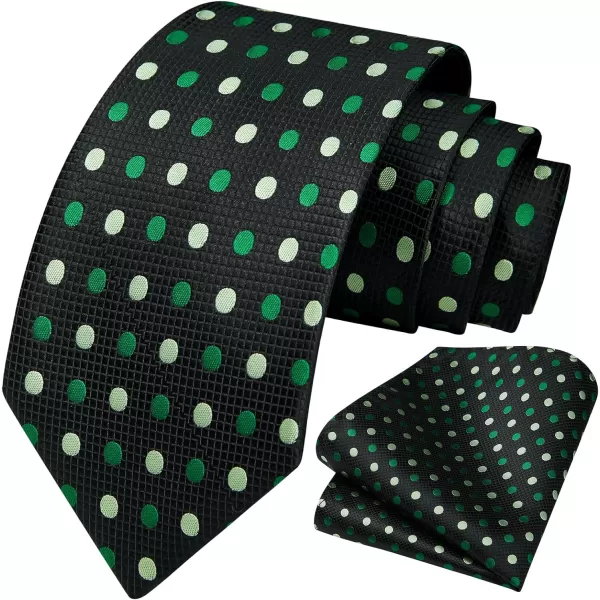 HISDERN Ties for Men Polka Dot Tie Handkerchief Set Classic Woven Silk Business Solid Mens Ties Necktie Wedding Party