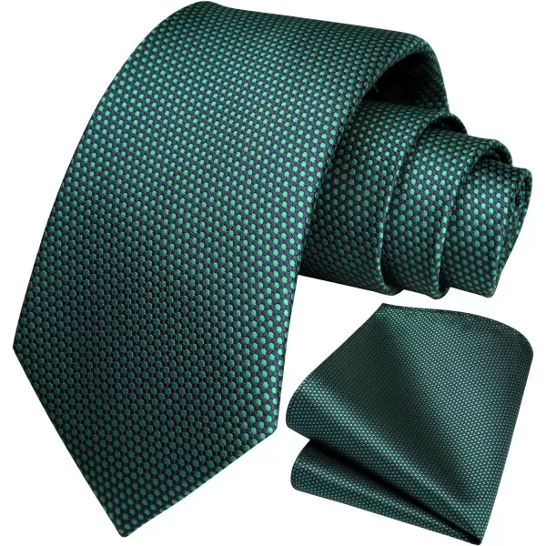 HISDERN Ties for Men Polka Dot Tie Handkerchief Set Classic Woven Silk Business Solid Mens Ties Necktie Wedding Party