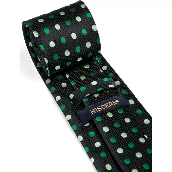HISDERN Ties for Men Polka Dot Tie Handkerchief Set Classic Woven Silk Business Solid Mens Ties Necktie Wedding Party