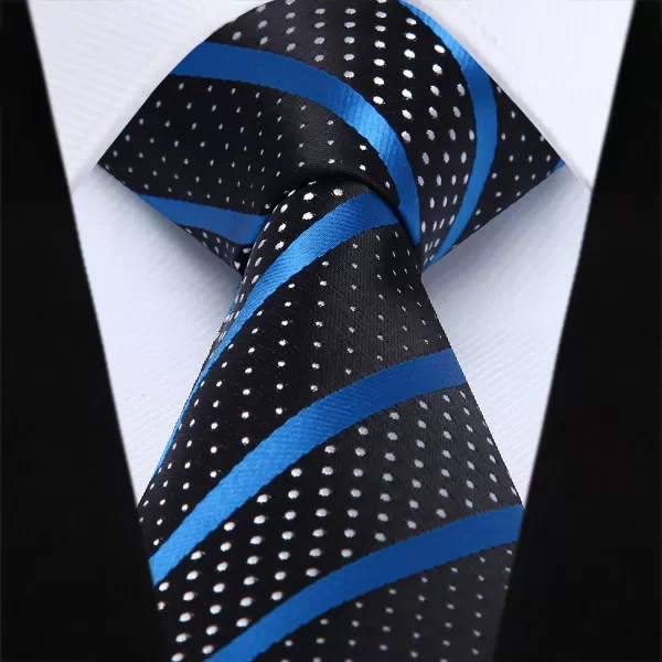 HISDERN Ties for Men Silk Extra Long Tie and Pocket Square Classic Plaid Checkered 63 inches Men's Neckties Business