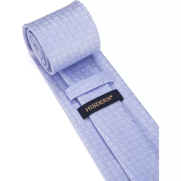 HISDERN Ties for Men Silk Extra Long Tie and Pocket Square Classic Plaid Checkered 63 inches Men's Neckties Business