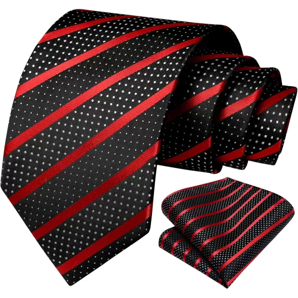 HISDERN Ties for Men Silk Extra Long Tie and Pocket Square Classic Plaid Checkered 63 inches Men's Neckties Business