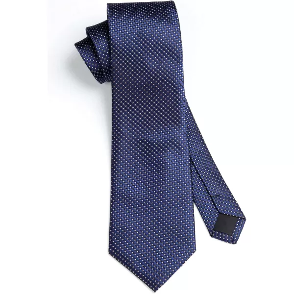 HISDERN Ties for Men Silk Extra Long Tie and Pocket Square Classic Plaid Checkered 63 inches Men's Neckties Business