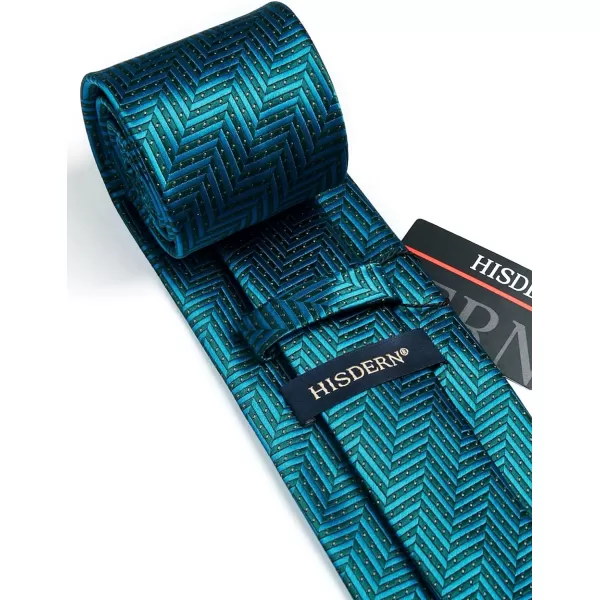 HISDERN Ties for Men Silk Extra Long Tie and Pocket Square Classic Plaid Checkered 63 inches Men's Neckties Business