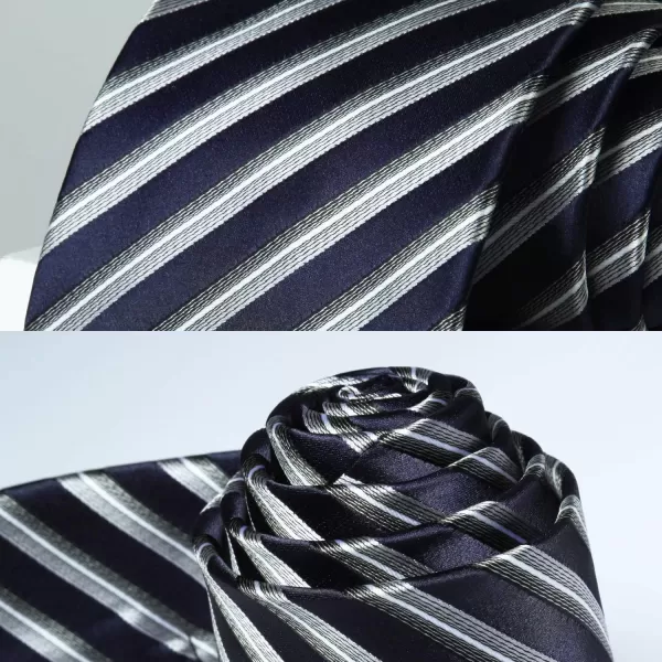 HISDERN Ties for Men Silk Extra Long Tie and Pocket Square Classic Plaid Checkered 63 inches Men's Neckties Business