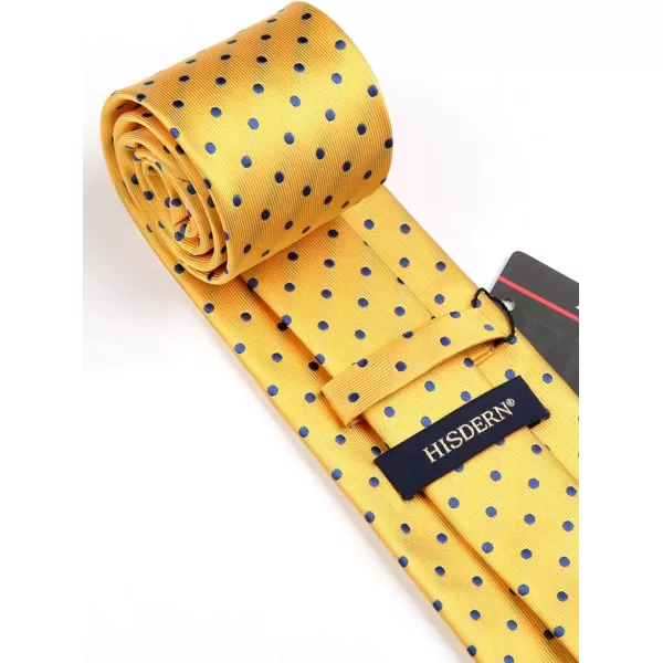 HISDERN Ties for Men Silk Extra Long Tie and Pocket Square Classic Plaid Checkered 63 inches Men's Neckties Business