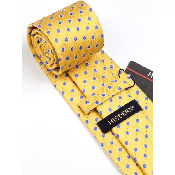 HISDERN Ties for Men Silk Extra Long Tie and Pocket Square Classic Plaid Checkered 63 inches Men's Neckties Business