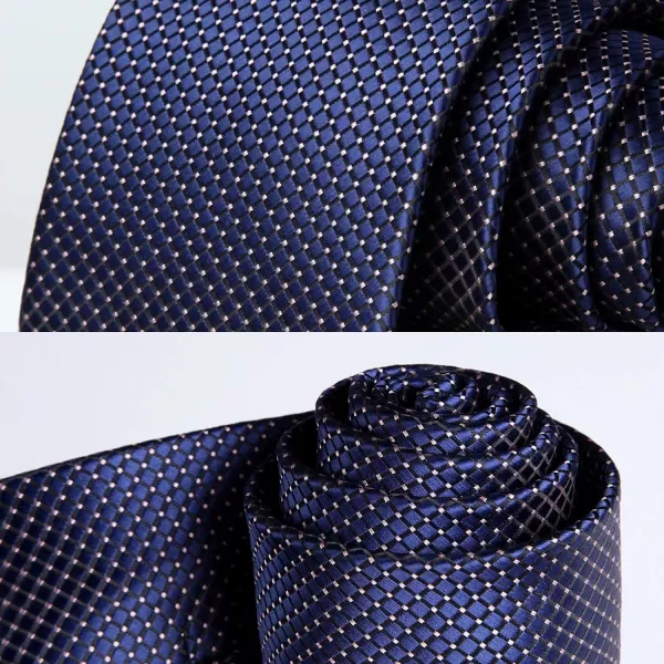 HISDERN Ties for Men Silk Extra Long Tie and Pocket Square Classic Plaid Checkered 63 inches Men's Neckties Business
