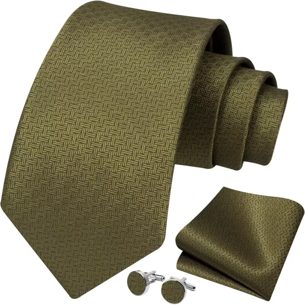 HISDERN Ties for Men Silk Extra Long Tie and Pocket Square Classic Plaid Checkered 63 inches Men's Neckties Business