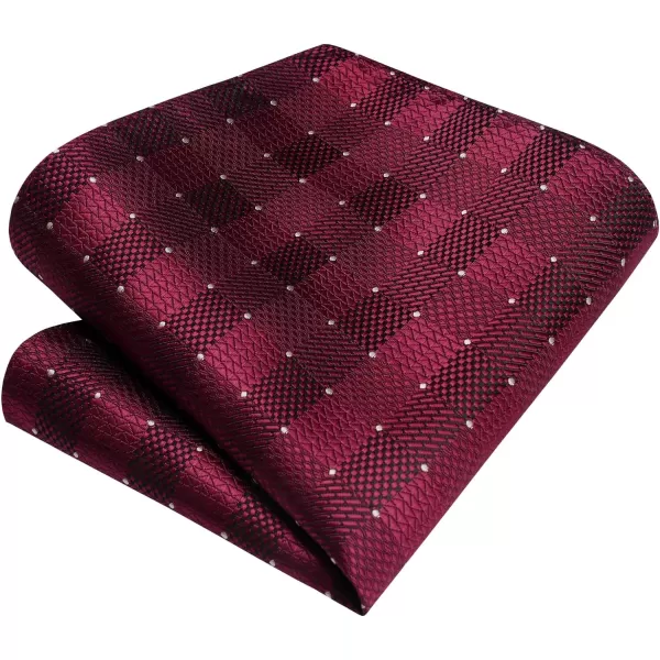HISDERN Ties for Men Silk Extra Long Tie and Pocket Square Classic Plaid Checkered 63 inches Men's Neckties Business
