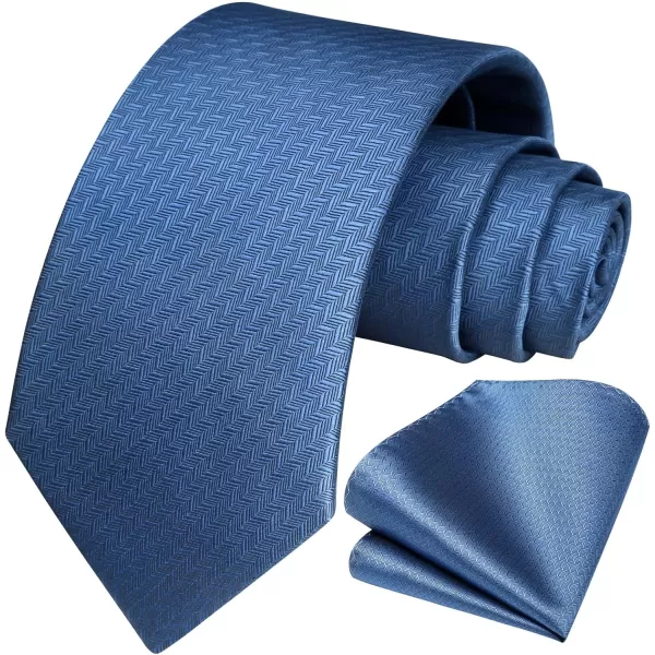 HISDERN Ties for Men Solid Houndstooth Neckties Handkerchief Formal Business Tie &amp; Pocket Square Set Wedding Party