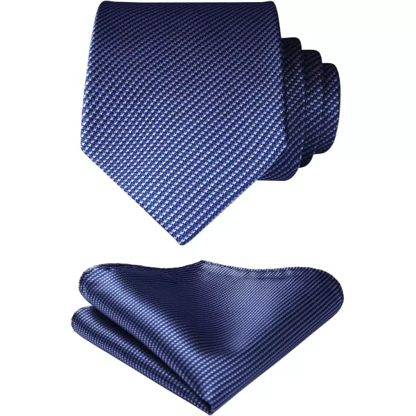 HISDERN Ties for Men Solid Houndstooth Neckties Handkerchief Formal Business Tie &amp; Pocket Square Set Wedding Party