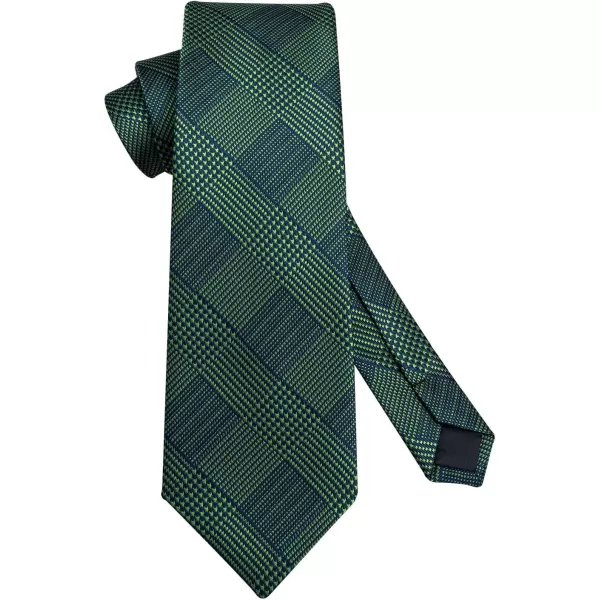 HISDERN Ties for Men Solid Houndstooth Neckties Handkerchief Formal Business Tie &amp; Pocket Square Set Wedding Party