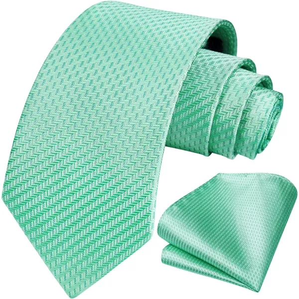 HISDERN Ties for Men Solid Houndstooth Neckties Handkerchief Formal Business Tie &amp; Pocket Square Set Wedding Party