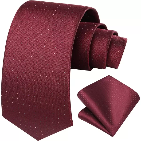 HISDERN Ties for Men Solid Houndstooth Neckties Handkerchief Formal Business Tie &amp; Pocket Square Set Wedding Party