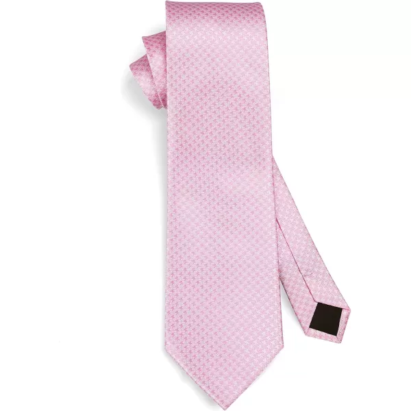 HISDERN Ties for Men Solid Houndstooth Neckties Handkerchief Formal Business Tie &amp; Pocket Square Set Wedding Party