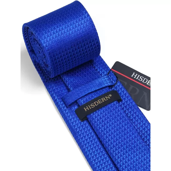 HISDERN Ties for Men Solid Houndstooth Neckties Handkerchief Formal Business Tie &amp; Pocket Square Set Wedding Party