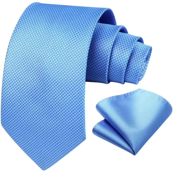 HISDERN Ties for Men Solid Houndstooth Neckties Handkerchief Formal Business Tie &amp; Pocket Square Set Wedding Party