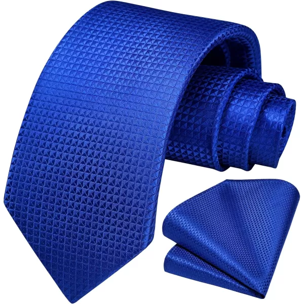 HISDERN Ties for Men Solid Houndstooth Neckties Handkerchief Formal Business Tie &amp; Pocket Square Set Wedding Party