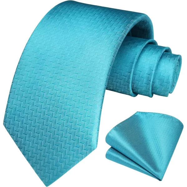 HISDERN Ties for Men Solid Houndstooth Neckties Handkerchief Formal Business Tie &amp; Pocket Square Set Wedding Party