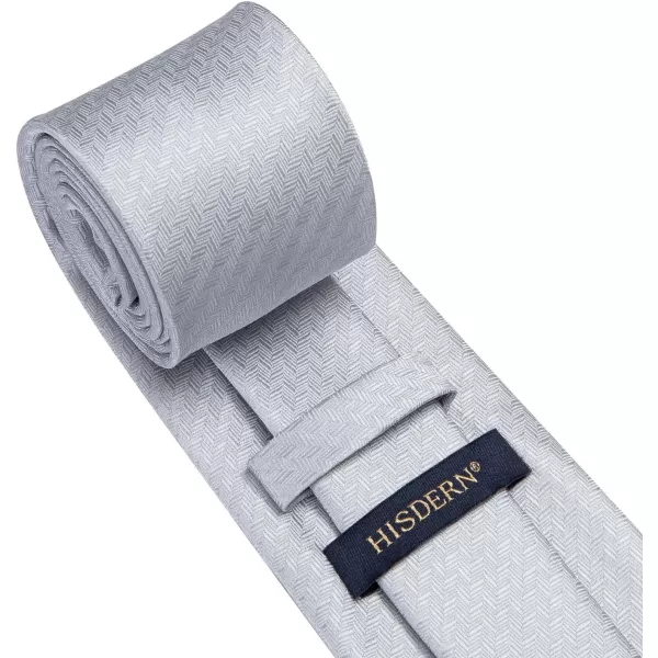 HISDERN Ties for Men Solid Houndstooth Neckties Handkerchief Formal Business Tie &amp; Pocket Square Set Wedding Party