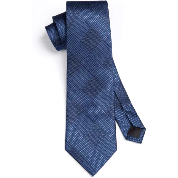 HISDERN Ties for Men Solid Houndstooth Neckties Handkerchief Formal Business Tie &amp; Pocket Square Set Wedding Party
