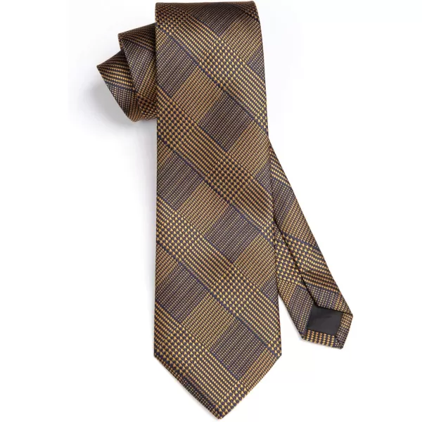 HISDERN Ties for Men Solid Houndstooth Neckties Handkerchief Formal Business Tie &amp; Pocket Square Set Wedding Party