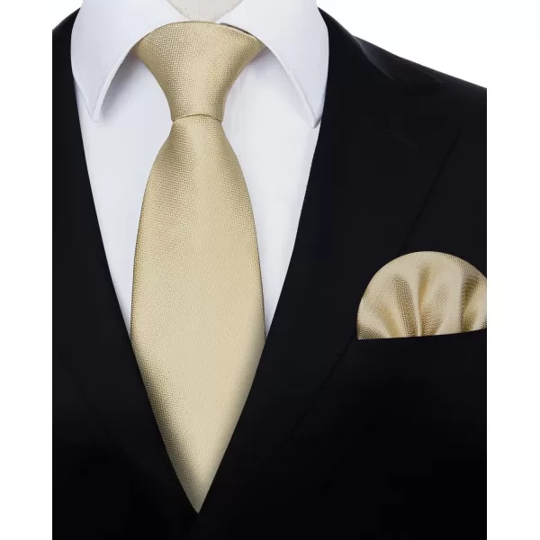 HISDERN Ties for Men Solid Houndstooth Neckties Handkerchief Formal Business Tie &amp; Pocket Square Set Wedding Party