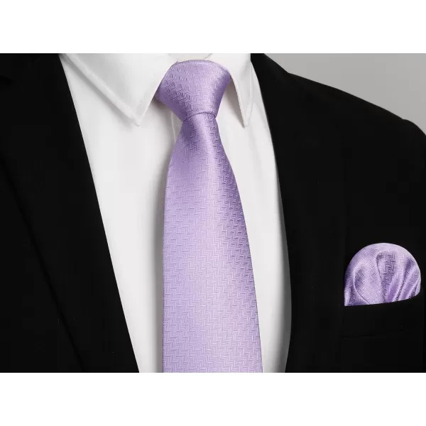 HISDERN Ties for Men Solid Houndstooth Neckties Handkerchief Formal Business Tie &amp; Pocket Square Set Wedding Party