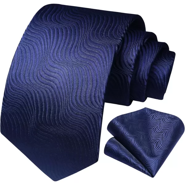 HISDERN Ties for Men Solid Houndstooth Neckties Handkerchief Formal Business Tie &amp; Pocket Square Set Wedding Party